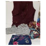 Medium Burgundy Outerwear Vest, Womens Long