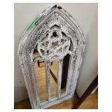 Church Inspired Distressed White Mirror