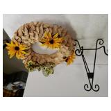 Sunflower Small Wreath & Decorative Plate Holder