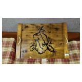 Wooden Stove Cover With Cow On It