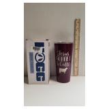 Burgundy Jesus, Coffee, And Cattle Insulated Cup