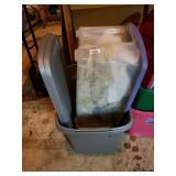 (3) Large Plastic Totes W/lids