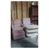 Pink Rattan Furniture And Swivel Table