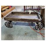 Antique The Evening Cart Newspaper Cart / Wagon