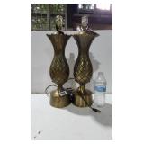 Mid Century Pair Of Pineapple Lamps
