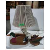Geese Lamp & Wooden Duck Napkin Holders