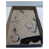 Sunglasses & Assorted Silver Jewelry