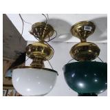 Green/white Brass Lamps