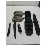 Knife With Case,  Bike Pedals & More