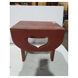 Wooden Red Decorative Stool