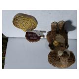 Paper Mache Dog, Wooden Give thanks & Gold