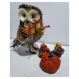 Owl Thanksgiving Decor