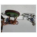 Horse And Rider & Child And Ducks Statues