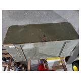 Wooden Green Trunk With Flower Pots Inside