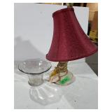 Glass Vase & Ceramic Type Lamp