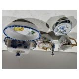 Assorted Glassware- Butter Dish,  Cream & Sugar