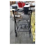 Black Double Basket Shopping Cart
