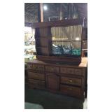Bassett Dresser With Mirror And Shelves Attached