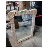 Wicker Off White Bordered Mirror