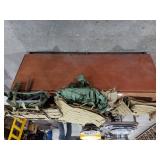 Wooden Chest,  Army Like Vests & Backpacks