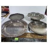 Assorted Silver Like Trays