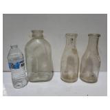 (3) Vintage Milk Bottles - (1) Half Gallon, (2)