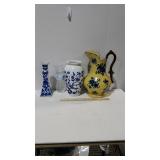 Vase, Pitcher, And Candle Holder