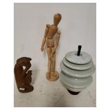Wooden Monkey Statue, Wood Manikin,  & More