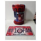 Washington Nationals Fleece Throw & License plate