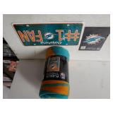 Miami Dolphins Fleece Throw, Team Emblem &