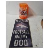 Denver Broncos Frosty Mug & Wooden Wall Sign