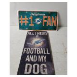 Miami Dolphins License & Wooden Wall Sign