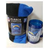 San Diego Chargers Fleece Throw & Frosty Mug