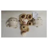 Cream And Sugar Longaberger Set With A Bear