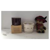 1 Pint Crock, Pint Pillar Candle And Bear