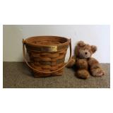 1988 Christmas Poinsettia Basket Green