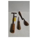 Vintage Oyster Measuring Stick And Oyster Knives