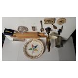 Rolling Pins, Plate, Coke Bottle And Other