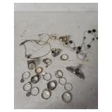 Assorted Silver Rings, Necklaces