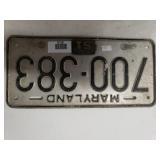 Maryland License Plate