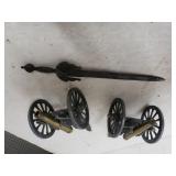 Antique Canon Paper Weights & Letter Opener