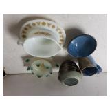 Ceramic Mug, Bowl, Vase, Pyrex Creamer Dish &