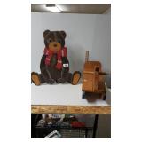 Wood Bear Cutout And Rocking Horse
