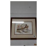 Framed Painting Of A Barn