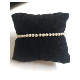 Marked Sterling Silver Beaded Bracelet
