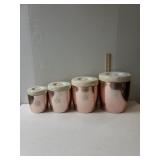 (4) Pink Metalic West Bend Canisters In
