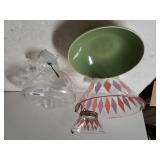 Purple/red Triangle Dip & Chip Bowl, Glass