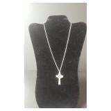 Marked Chapel Sterling Cross & 925 Sterling Chain