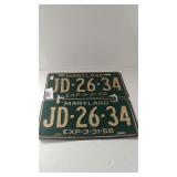 A Set Of Maryland Tags