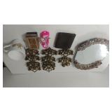 Golden Dresser Knobs, Mirror, Wallet, Mug And